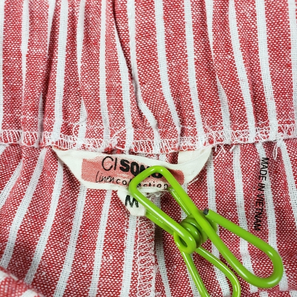 CISONO LINEN high rise wide leg striped pants size Medium - Picture 2 of 12